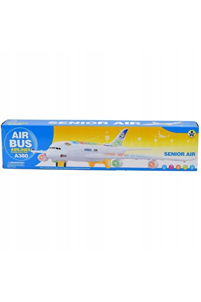 For Fun Model interactiv de avion Airbus A380, de colecție, realist, cu lumini.