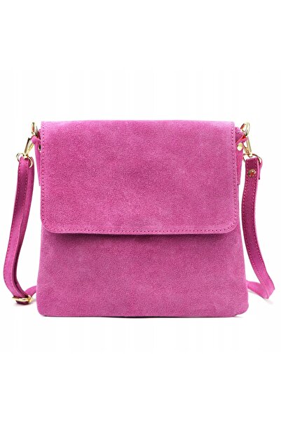 Vera Pelle Geantă de damă LUKA, roz, din piele întoarsă, tip crossbody