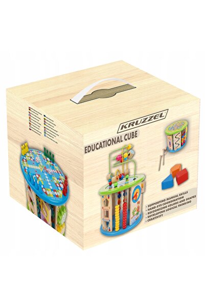 KRUZZEL Jucărie educativă din lemn, cutie de sortare a blocurilor, Montessori...