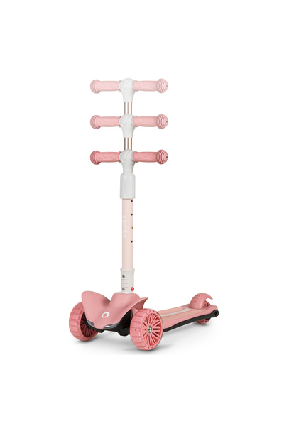 Lionelo Trotinetă cu trei roți pentru copii Timmy Pink Rose, cu roți LED și f...