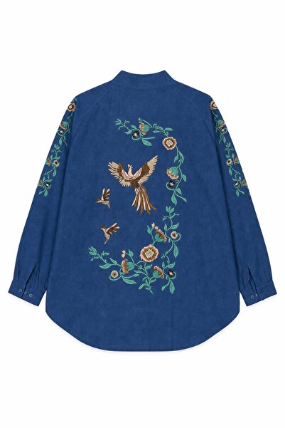 Rabian Keten Nakışlı Kimono