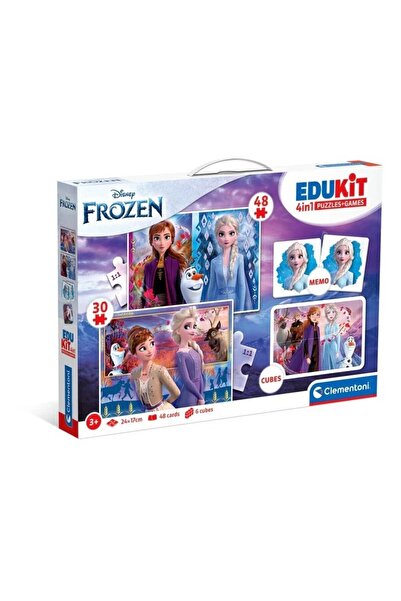 CLEMENTONI Set de joc Edukit Frozen, Clementoni, puzzle, memo, 6 cuburi, mult...