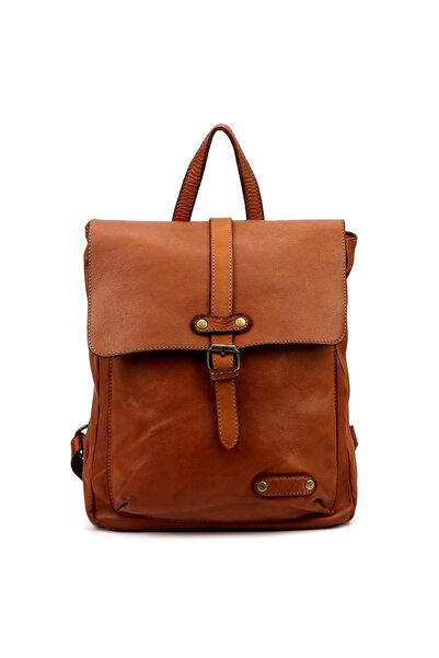 Vera Pelle Rucsac din piele urban elegant de damă vintage VS couio maro cămilă