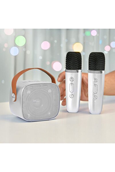 mm Sistem karaoke portabil cu boxă, RGB, Bluetooth, 2 microfoane, USB pentru ...