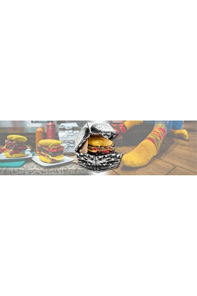 Rainbow Socks Șosete de damă colorate cu hamburger, cadou amuzant pentru fată.