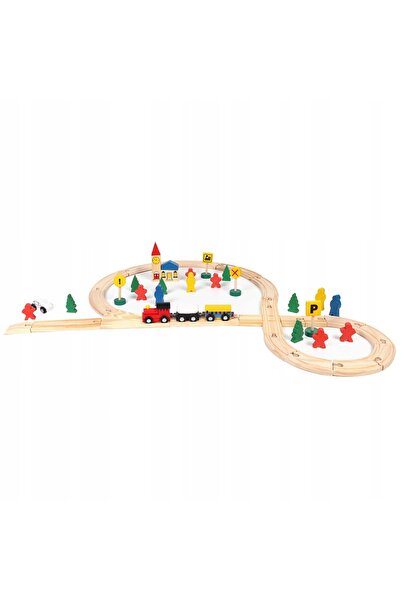 NO BRAND Trenuleț din lemn, jucărie educativă, set interactiv de tren cu vago...