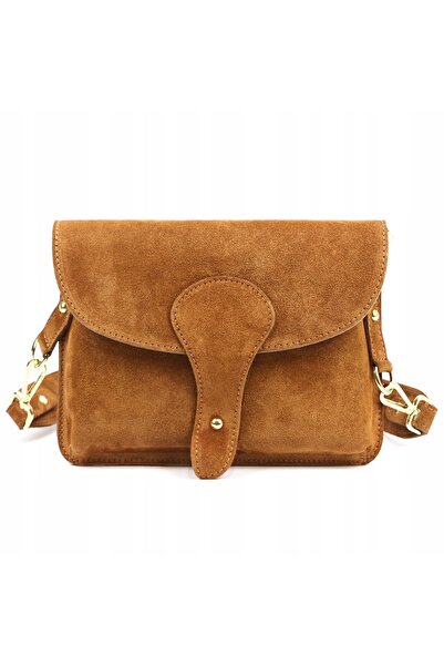 NO BRAND Geantă din piele întoarsă INSTAGRAMKA XL HIT LUKA camel