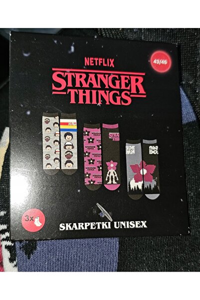 NO BRAND Șosete Stranger Things 3 perechi 43-45 șosete unisex femei bărbați p...
