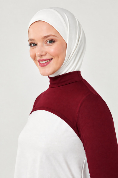 Melodi Scarf Kadın Tesettür Balıkçı Yakalı Boyunluklu Kolluk Dik Yakalı Boyun...