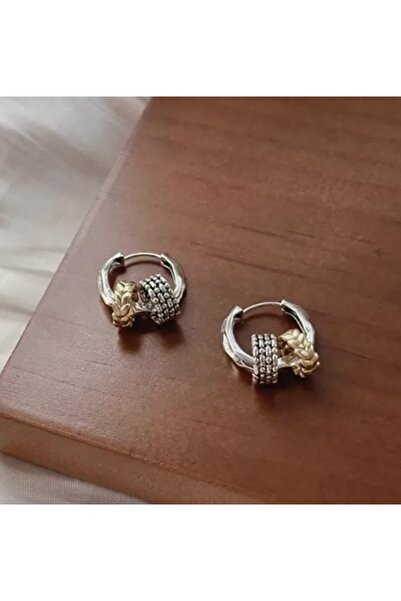 Lunarie Twisted Knot Two Color Hoop Earrings Bijouterie Exaggeration Antialle...