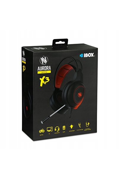 İbox Căști de gaming Aurora X3 cu microfon iluminat