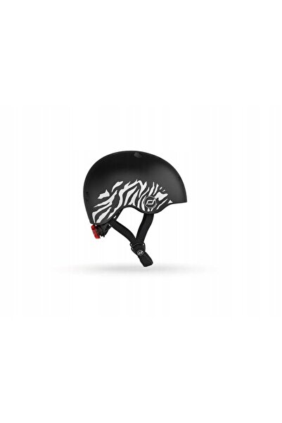 SCOOT AND RIDE Cască XXS-S ZEBRA pentru copii, ajustabilă 45-50cm, ciclism, LED