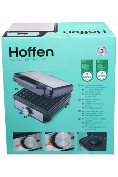 HOFFEN WM-6012 1600 W negru 2 gofre