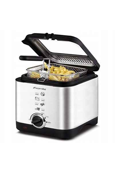 Kamille Friteuză 900W 1,5L pentru prăjit pește și pui.