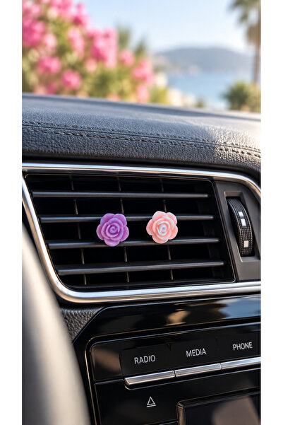 TEMUNGUR Lilac & Pink Rose Car Air Conditioning Ornament Set of 2