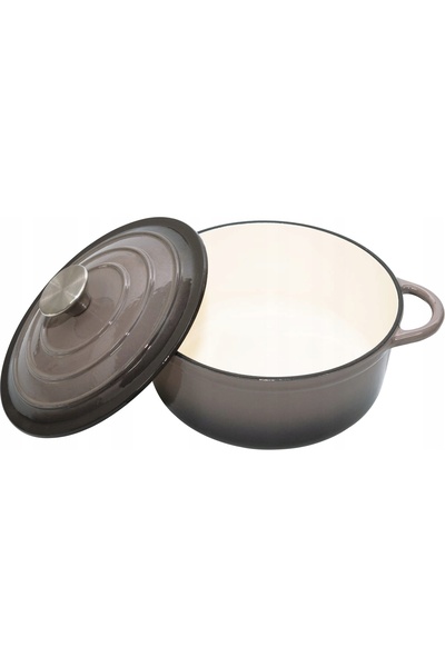 NO BRAND Caserolă GARNER pentru aragaz, 4.2L, emailată, cu capac, gri, compat...