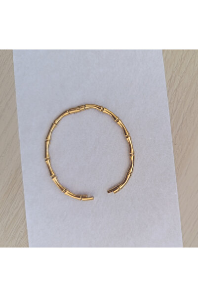 GlaMLo Accessories Brățară Fixă din Oțel Inoxidabil, Design Bambus, 6,5 cm