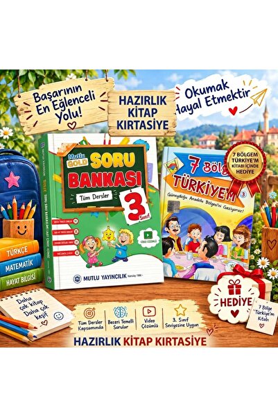 Mutlu Yayıncılık 3. Gold Yeni Nesil Tüm Dersler Soru Bankası Maarif Model + 1...