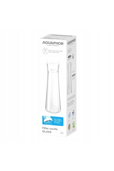 Aquaphor Carafa filtrantă de sticlă de 1L + cartuș filtrant