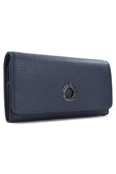 Mandarina Duck Μεγάλο Δερμάτινο Γυναικείο Πορτοφόλι Μπλε FZP52-08Q