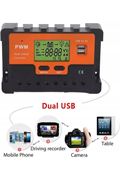 NO BRAND 60A 12V 24V 36V 48V LCD PV 100V AGM PWM REGULATOR ÎNCĂRCĂTOR SOLAR