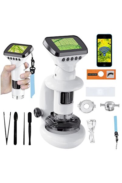 Nobo Kids Microscop digital portabil pentru copii, electronic, cu WiFi și ecr...