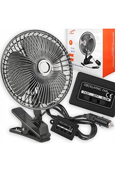 LTC Ventilator auto alimentat cu energie eoliană, 12V, rotativ, oscilant, cu ...