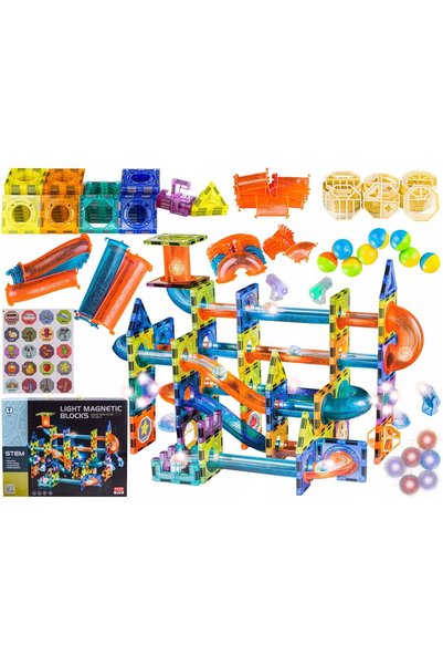 NO BRAND BLOCURI MAGNETICE LUMINOASE DE CONSTRUCȚIE 3D KULODROM SET 110 EL GIFT