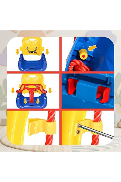 DexXer Leagăn de exterior pentru copii, tip găleată, 3-în-1, din plastic, cu ...
