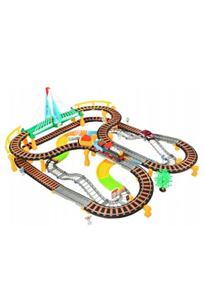 Landtoys Set tren electric gigantesc cu șine de curse, 700 cm, cadou XXXL