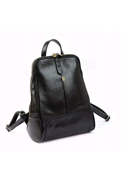 Florence Rucsac din piele elegant urban, din piele naturală, maro închis
