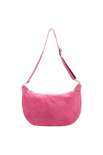 Vera Pelle Geantă de umăr de damă din piele întoarsă moale LUKA fuchsia