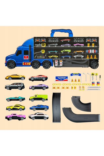 NO BRAND CAMION GIGANT TIR CU 10 MAȘINI, SET DE LANSARE, CADOU PENTRU BĂIEȚI
