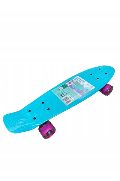 Wss Playground Skateboard Fiskka cu roți luminoase cu LED-uri, verde mentă, m...