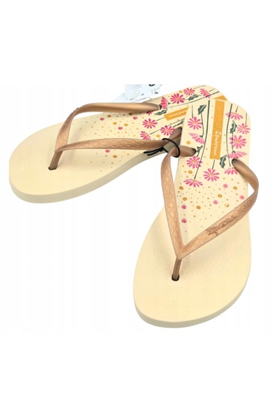 Ipanema Papuci de damă JAPONKI, mărimea 39, bej, cu design floral