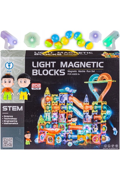 DK BLOCURI MAGNETICE LUMINOASE DE CONSTRUCȚIE PUZZLE 3D KULODROM 202 CADOU