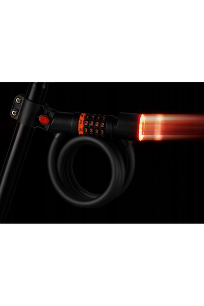 Gotel Antifurt bicicletă cu cod și lumină spate LED 2 în 1, 1.2M, 12Mm