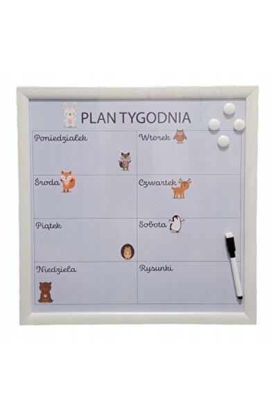 SMUKEE HOME Plan de lecții, tablă magnetică, planificator 40x40cm animale