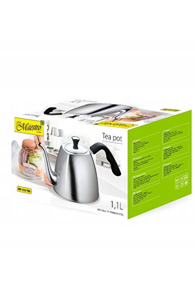 Maestro Fierbător MR-1333 pentru ceai 1,1L, din oțel inoxidabil, cu mâner neî...