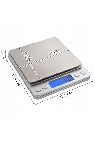 Ruhhy Cântar electronic de precizie pentru bucătărie cu LCD, 2 kg, 0,1 g, cu ...