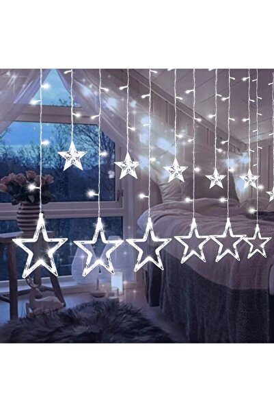 POWERON Perdea luminoasă de Crăciun pentru fereastră, cu 138 LED-uri, 2,5M, s...