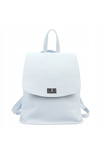 Vera Pelle Rucsac Luka din piele urban de damă elegant DOLLARO A4 albastru ciel