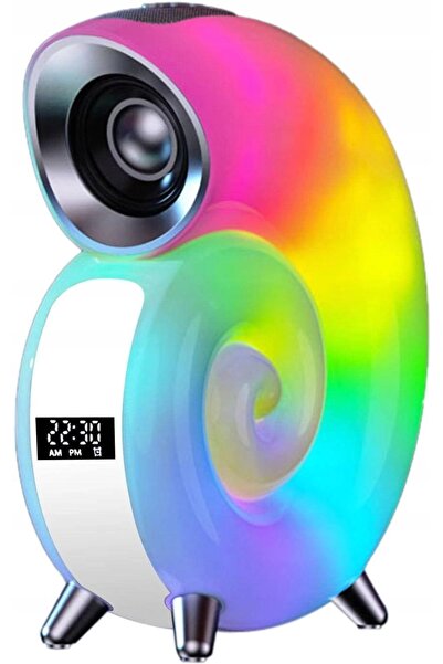 NO BRAND Lampă de veghe LED RGB Melc, Radio-ceas Bluetooth, Difuzor, Aplicație