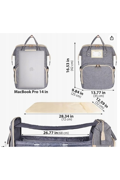 NO BRAND Rucsac pentru bebeluși cu pătuț pliabil, mare