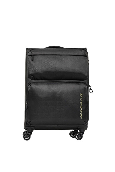 Mandarina Duck Logoduck Μεσαία Υφασμάτινη Βαλίτσα Ταξιδιού Μαύρη με 4 Ρόδες, ...