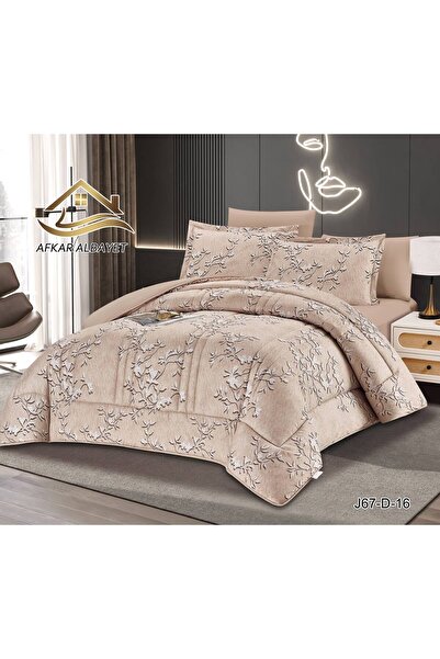 Afkar Albayet Floral Nefren Summer 6 Piece Microfiber Bedspread - Quilted Com...