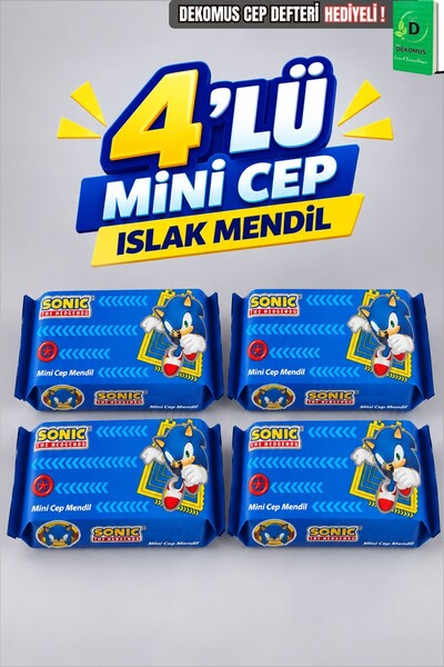 Sonic Licensed 4 Wet Wipes, Dekomus Pocket Notebook, Gift