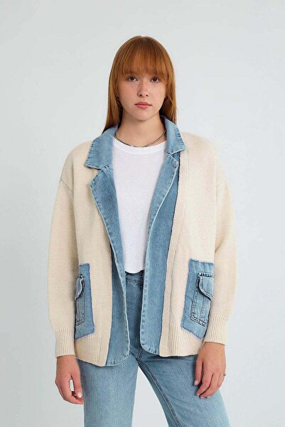 Niora Jean Detaylı Triko Hırka
