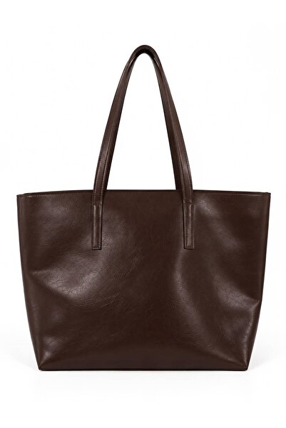 Tecer Bag Kadın Fermuarlı Süet Shopper Omuz Çanta