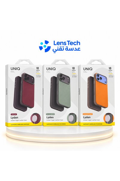 uniq حافظة ليدن لآيفون 18 برو ماكس - جلد نباتي فاخر مع دعم الشحن اللاسلكي 📱 ✨